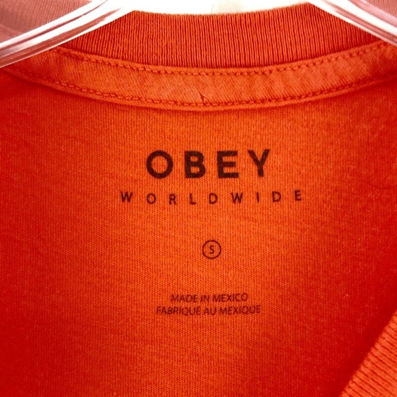 Obey No One Classic Crew Orange T-Shirt Size Small - Picture 4 of 5